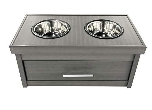 ECOFLEX Piedmont 2-Bowl Dog Diner with Storage Drawer -Grey by ALL FOR WAN'S LIFE - Image 6