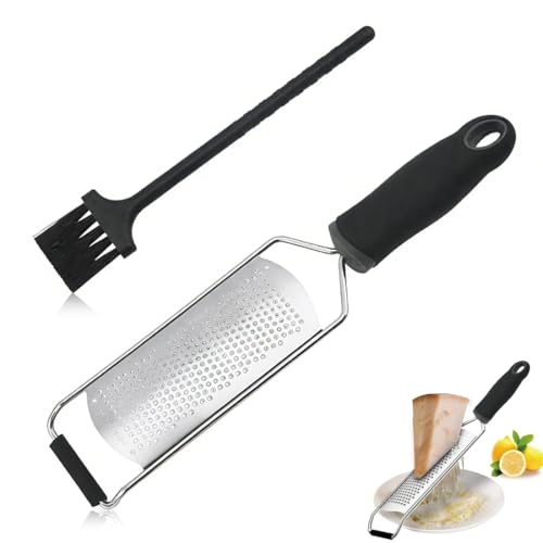 1 pezzi Grattugia Formaggio, Manuale Ideale per Parmigiano, Agrumi, Limone, Zenzero, Cioccolato e Noce Moscata Affilato Acciaio Inossidabile Lavabile in lavastoviglie Maniglia TPR & Cover protettiva