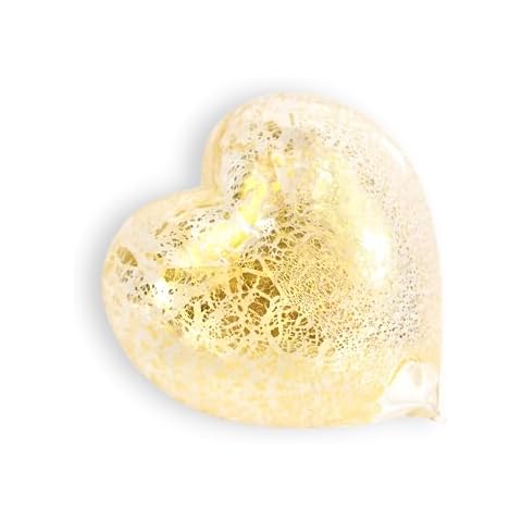 Handmade Murano Glass Blown Heart Figurine, Crystal Clear, 3.5" x 3", Hand Blown Art Glass, Heart Home Decor, Art Sculpture, Heart Healing Glass Figurine, Valentine's Day Gift, Made In Italy Cover