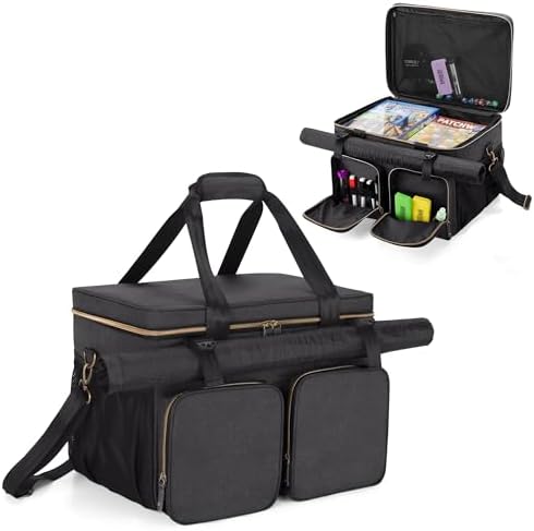 Trunab Board Game Bag, Portable Padded Game Storage Tote Bag for Most Board Games, Card Games, with Multiple Accessory Pockets, Carrying Handle, Map Sleeve - Patented Design