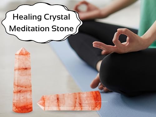 Image of Crystal Heaven Certified Red Hematoid Quartz Tower Obelisk Point For Chakra, Healing And Balancing - Aaa Grade Original Certified Gemstone Agate For Reiki Meditation Yoga Spiritual (2-3 Inches)