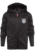 Schwarze Kapuzenjacke FCB Sports für Kinder Dynamisches Design mit Teilungsnähten und Einsätzen