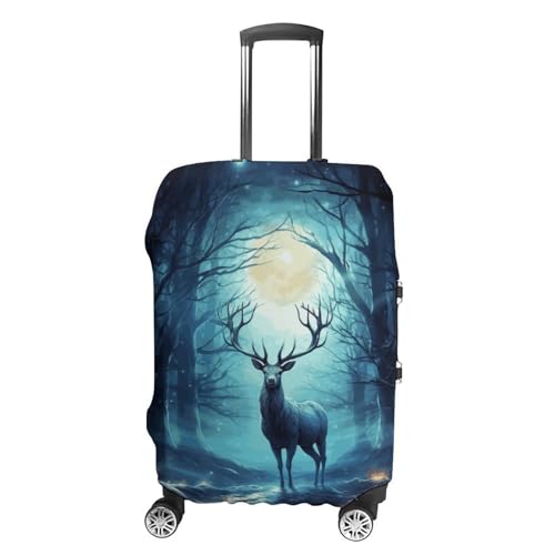 Moonlight Deer Printed Luggage Cover Protector, Fits 18-32 Inch Luggage
