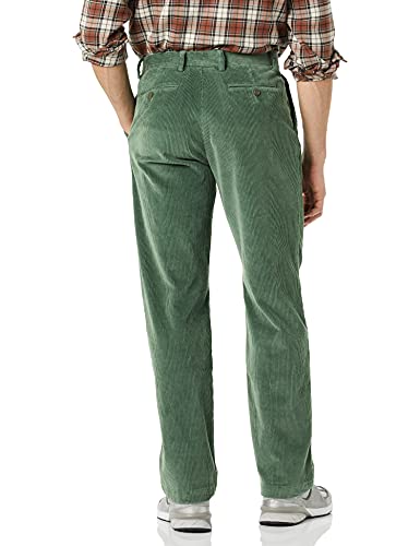 Amazon Essentials Men's Pleated Classic-Fit Stretch Corduroy Chino Pant, Green, 29W X 28L #TOP13