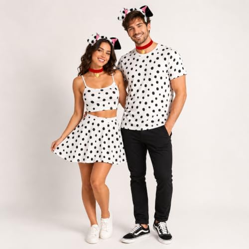 Matiniy Dalmatian Costume Set Include Dog Ear Headband Velvet Choker Tail for Party Dress Up (Style1) — view 6