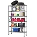 6 Tier Adjustable Wire Metal Shelving Rack, 82x48x18-Inch, Black 4pcs