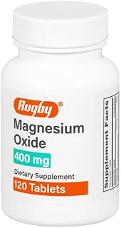 Rugby Magnesium Oxide 400 mg Tablets - Dietary Supplement - Gluten-Free - 120 Count (1 Pack)