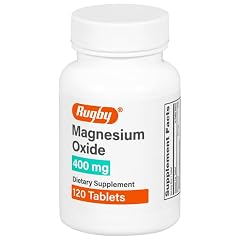 Rugby Magnesium Oxide 400 mg Tablets - Dietary Supplement - Gluten-Free - 120 Count 1 Pack