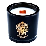 Tiziana Terenzi Glass Candle with Gold Decoration & Wooden Wick - Laudano Nero (Black Glass) 170g/6oz