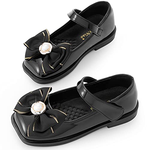 SYNPOS Girl Dress Shoes Mary Jane Little Girls Flats Pink Red White Black Blue Gold Dress Flower Girl Wedding Party School Shoes