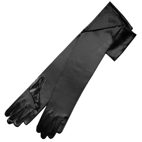 19.5" Long Shiny Stretch Satin Dress Gloves 12BL