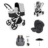 Nuevas ruedas con sistema de suspensión dual; el neo lleva incluido todo lo necesario para tu bebé ( silla, capazo, grupo 0 con adaptadores, bolso cambiador, sombrilla y burbuja de lluvia)