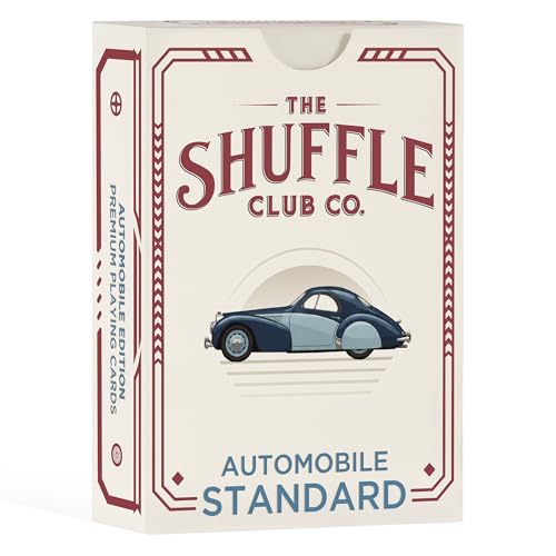 Shuffle Club Co Automobiles Playing Cards – Hand-Illustrated Global Car Deck | Supercars, Vintage Icons & Rally Legends | Premium Poker & Blackjack Cards – Made in the USA (Pack of 1)