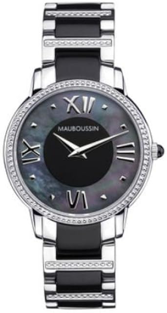 MAUBOUSSIN – 9296100 – 700: Orologio da donna acciaio \u0026 acciaio bicolore –  movimento quarzo – quadrante nero : Amazon.it: Orologi