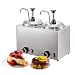 Dispensador De Queso Con Bomba Térmica,Calentador De Chocolate Caliente Comercial 2.5x2L Dispensador De Bomba De Calentador De Salsa De Acero Inoxidable 800W,para Hot Fudge Cheese Caramel, 30-110 ℃