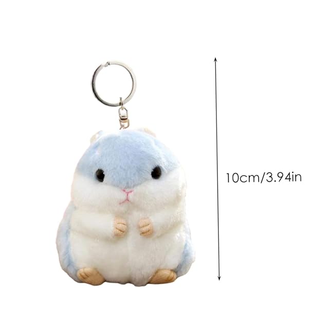 Foto 5 de 5 de llaveros de hámster|Llaveros de hámster Mini de Animales de Peluche Mochila de Peluche Bolso Colgante Azul