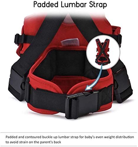 Image of Ineffable Baby Carrier Bag in 3-in-1 Ergonomic Adjustable Sling Kangaroo Design with Carrying Basket for Front & Back Use for Infant Child and Mother Travel - 0 to 2 Year (Red Black)