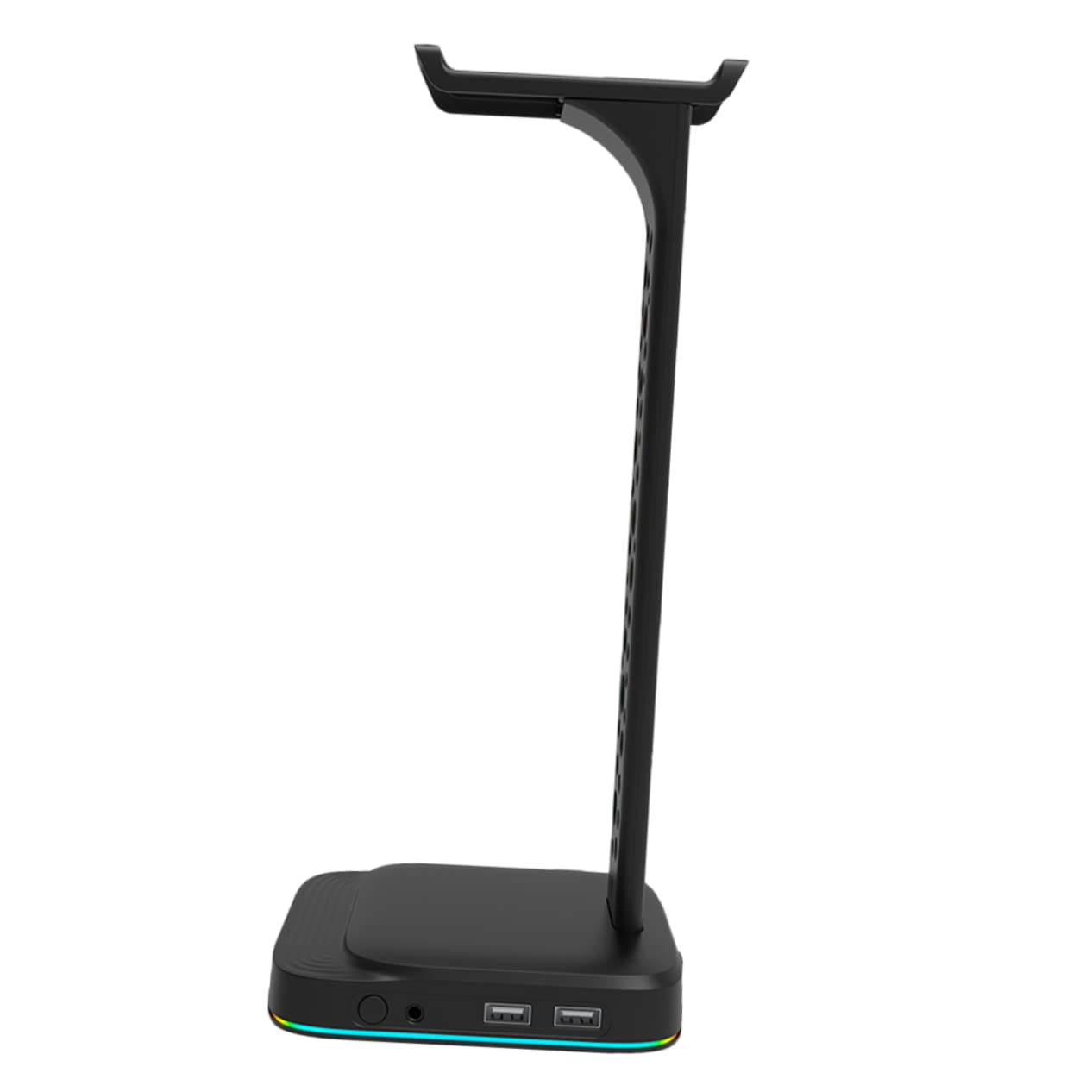 Uonlytech Support de Casque de Bureau RGB en Abs Noir Hub USB