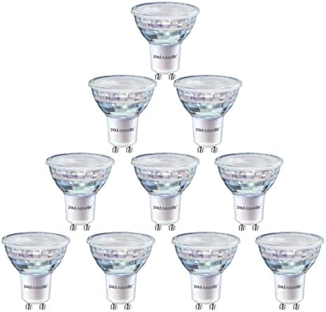 paul russells GU10 LED Bulbs  Pack of 6 - 35W Spotlight Equivalent, 3W 230lm Energy Saving Light Bulbs, 36° Wide Beam - 2700K Warm White Frosted - Non-Dimmable Lamps