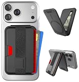 Smartish MagSafe Wallet, Side Hustle Flip, Card Holder, Grip & Stand, Black