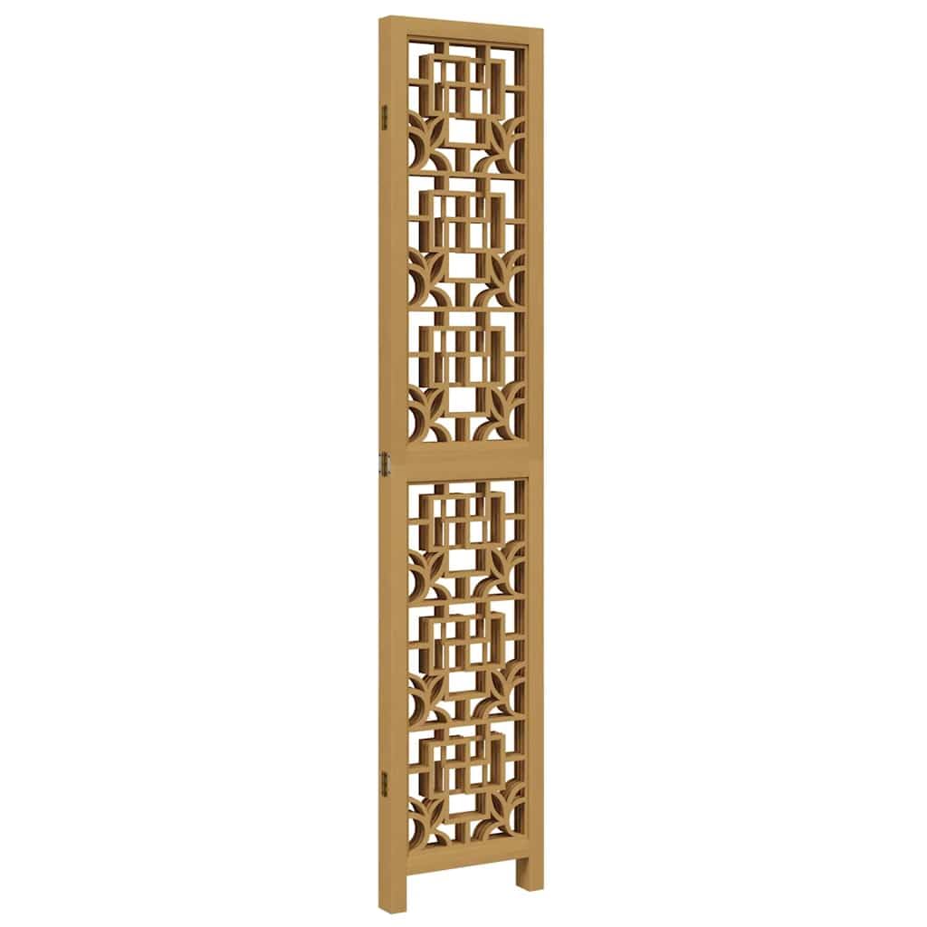 Divisorio 4 Pannelli Marrone Legno Massello Paulownia 145x200 cm