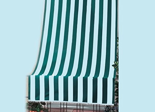 GDLC Tenda da Sole A Caduta per Balcone Esterno L. 140 x h. 250 cm Bianca Verde