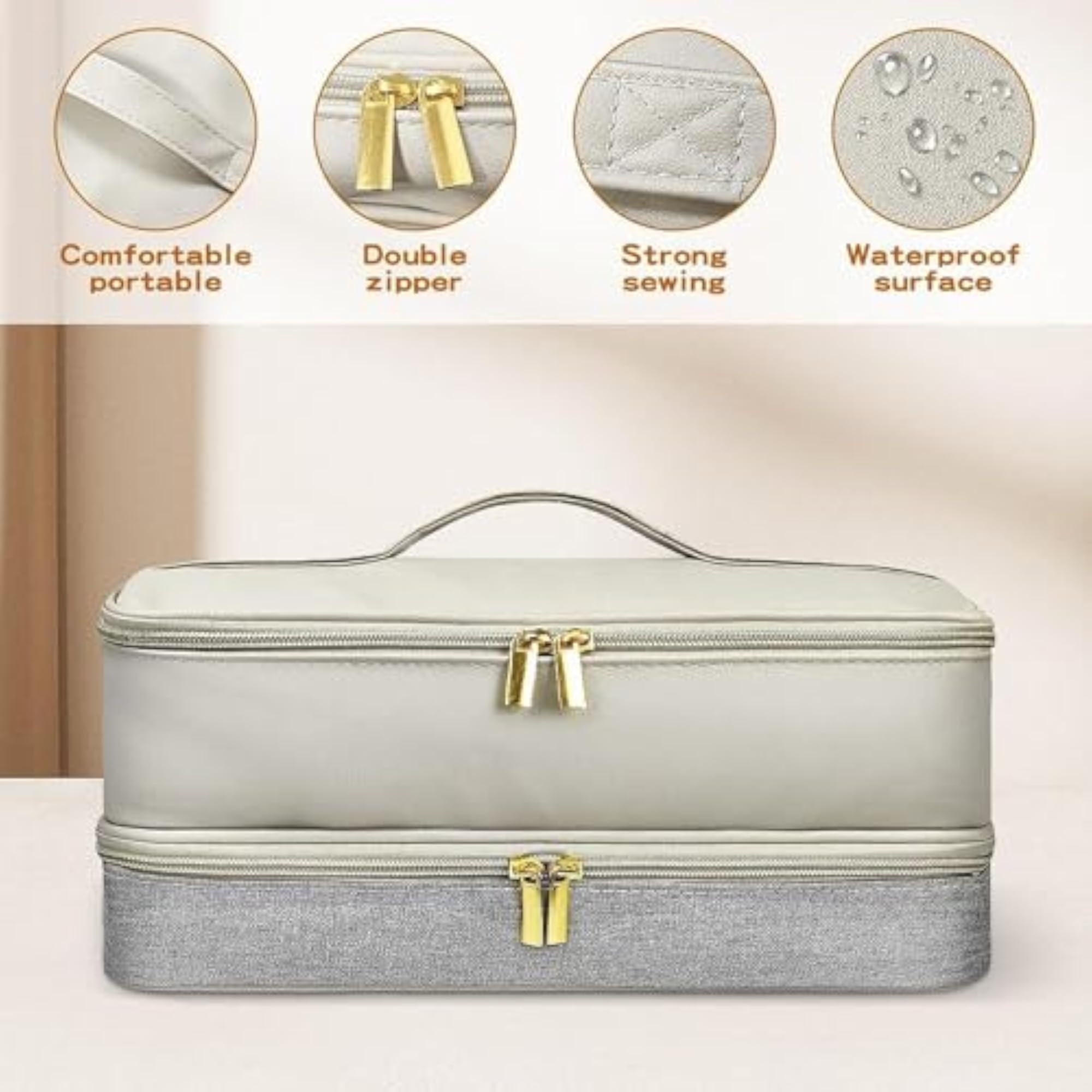 Travel Carrying Case Portable Organizer for Hair Tools & Makeup