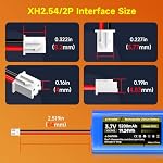 2 Pack 3.7V 18650 Lithium ion Rechargeable Battery, 5200mAh Lithium ion Battery Pack with JST XH2.54 2P Plug Connector for DIY Electronics, Solar Lighting, Drone, Bluetooth Speaker, Electronic Devices