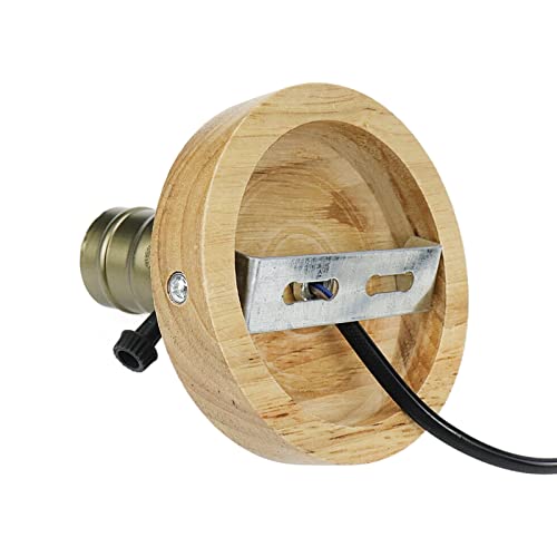 Wealrit 1 Pcs Industrial Wooden Table Lamp Base With 4.9 Ft Cord On/Off Switch Plug,Vintage Desk Lamp Base With And E27 Base Holder,Lamp Cord Replacement With Switch(Green Bronze) #TOP4