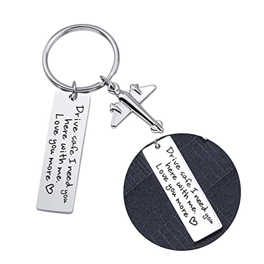 ABOOFAN Keychain Letter Kör Säker Nyckelhållare Hängande Pendel För Far Pojkvän Mor Husman Frun