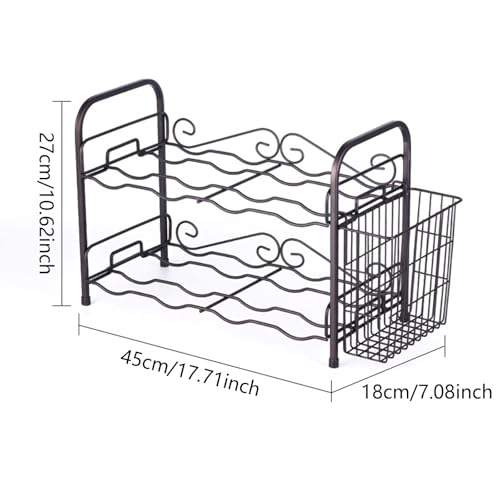 Soporte para Botellas de Vino Rojo, 2 Niveles, de Mesa miniatura 2