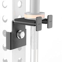 Rack Mounted Olympic Barbell Holder for 3x3 Power Racks, No Drilling Required – Heavy-Duty Steel Storage with Protective Padding, Fits 5/8''-1'' Holes – Space-Saving Gym Equipment