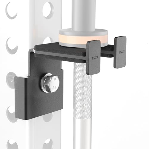 Rack-Mounted Olympic Barbell Holder for 3x3 Power Racks, No Drilling Required – Heavy-Duty Steel Storage with Protective Padding, Fits 5/8''-1'' Holes – Space-Saving Gym Equipment by Lights Mountain - Used condition - US$18.98
