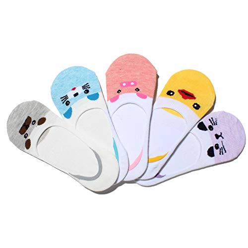 Packo Socks Girls No Show Socks Kids Socks Low Cut Non-Slip Kids No Show Socks For 6-12 Years Animals #TOP2