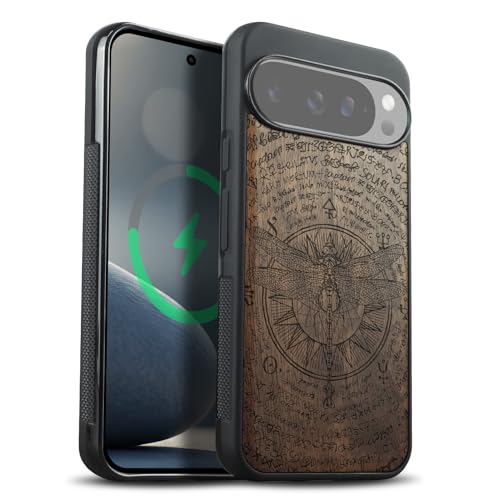 Coque bois Pixel 10 Pro étui antichoc Magsafe gravé pour Google Pixel 10