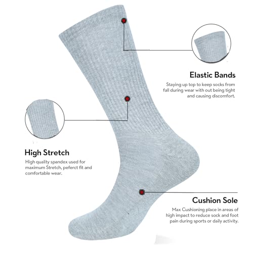 Image of Cotton Crew Socks for Womens Lightweight Casual Wear Business Socks Multi Color Options Size 6-9