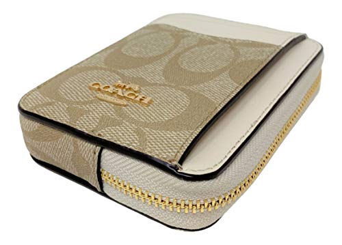 Coach Zip Card Case Khaki Chalk Style No C0058 #TOP2