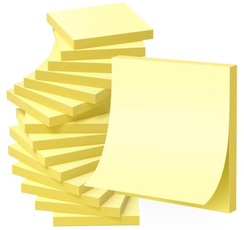 2400 Blatt Gelb Haftnotizen 76x76mm,Leicht zu Beschreiben für...