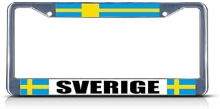 Fastasticdeals Sweden Flag Sverige Swedish Country Study License Plate Frame Tag Holder Cover