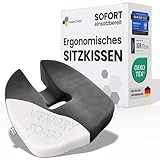 Nabacombs Orthopädisches Sitzkissen – Ergonomisch, Memory Foam, entlastet Steißbein & Rücken, sofort einsatzbereit – IGR-zertifiziert & Oeko-Tex geprüft, ideal für Büro, Auto, Reisen & Schwangerschaft