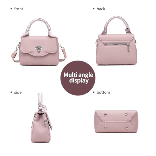Tigpoy Women’s Top Handle Bag Satchel Handbag Purses for Women, with Adjustable Crossbody Strap, Daily Shoulder Bags, Top Handle Shoulder Bag Multi-Pocket Purse for Work Travel Gym Beach (Light Mauve) — view 6