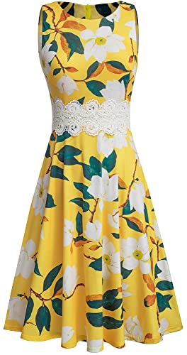 Image of HOMEYEE Women's Cocktail A-Line Embroidery Casual Party Summer Wedding Guest Dress A079
