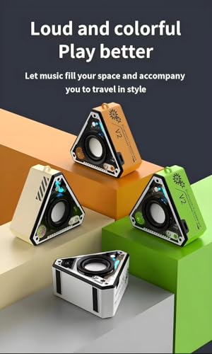 Image of V2 5W Wireless Bluetooth Mini Speaker with Loud Sound & Punchy Bass, 52mm Driver with 360 Surround, BT V5.3 Quick Connect, Transparent Design, with Inbuilt MIC for Call Function (Orange)