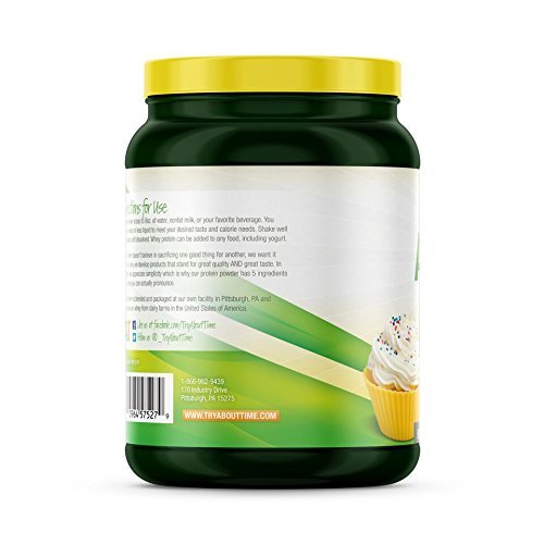About Time Whey Protein Isolate Birthday Cake 2Lb - 25G Protein, Non-Gmo, 0G Fat, 0G Sugars, No Artificial Sweeteners, 32 Servings #TOP4