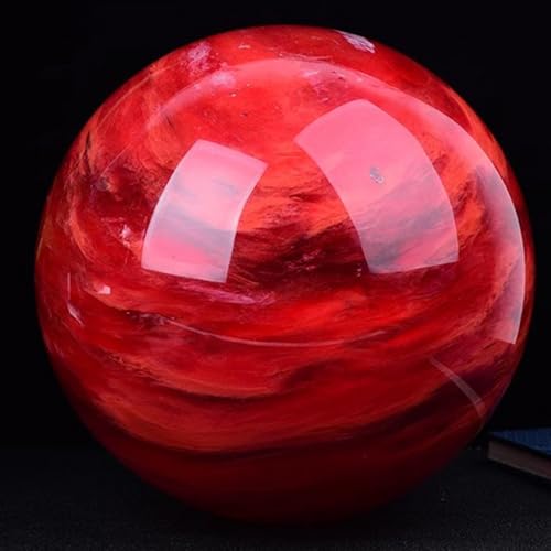 Bola de cristal rojo para decoración de salón de 8cm 5