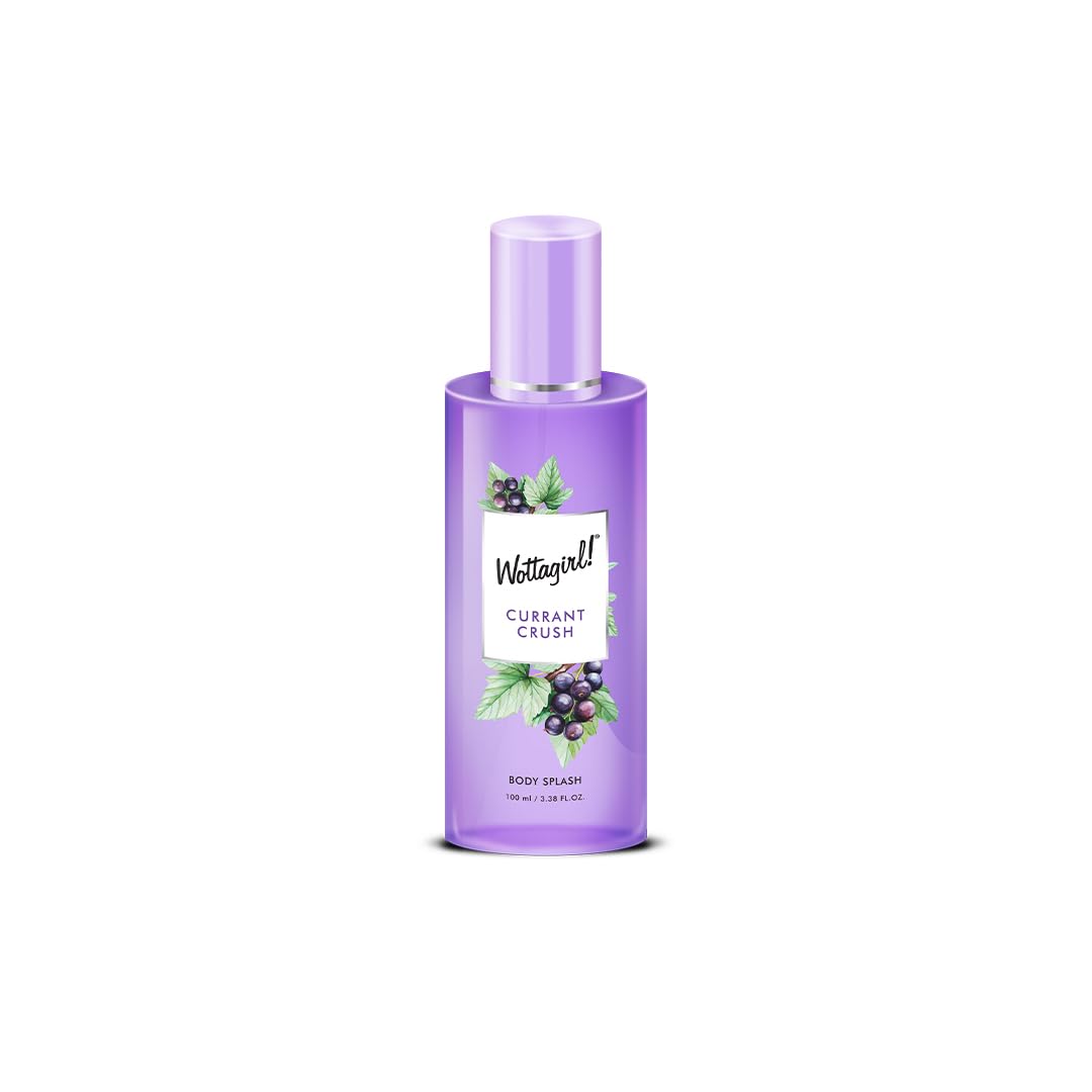 Wottagirl currant Crush Body Splash for Women | Sweet & Playful Scent with Strawberry, Cotton Candy & Amber | Long-Lasting Freshness | 100ml