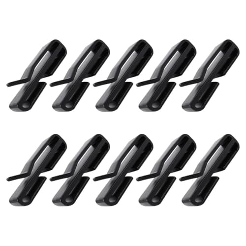 10pcs Black Plastic Webbing Clips for Belt and Backpack Strap Use