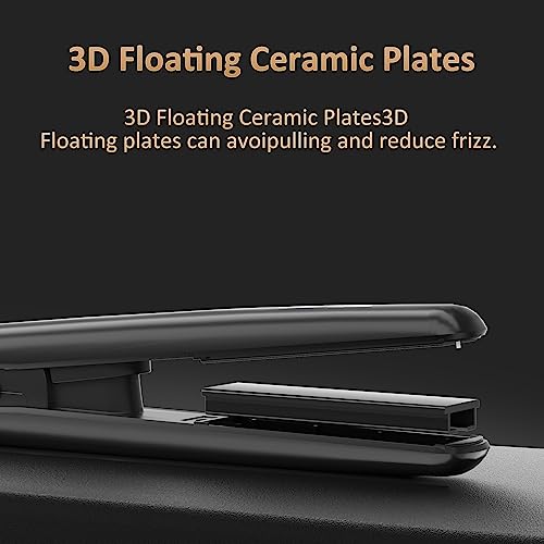 Shrate Mini Flat Iron 0.7 Inch Ceramic Mini Hair Straightener - Small Flat Irons For Short Hair, Curls Bangs, Travel Flat Iron(Black) #TOP4