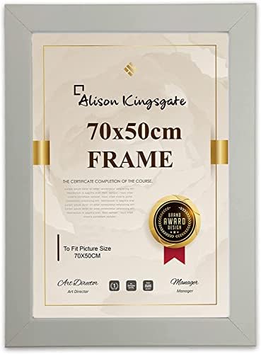 Alison Kingsgate 50x70cm Frame Black In Clear Perspex Front & Wall Mounting - Use In Picture Frames - 50x70cm Photo Frame - Photo jigsaw Frame - Puzzle Frame 70x50cm (Black)