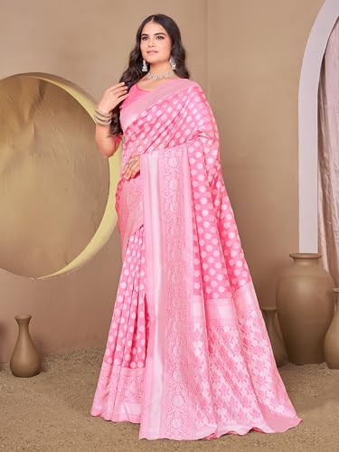 Image of Glory Sarees Women's Woven Pure Soft Kanjivaram Silk Saree Banarasi Style With Blouse Piece for Wedding